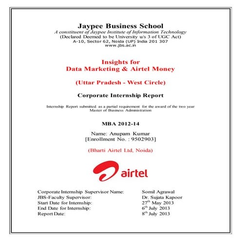 Final_internship_report - Airtel