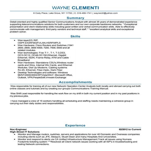 wayne clementi Resume 1