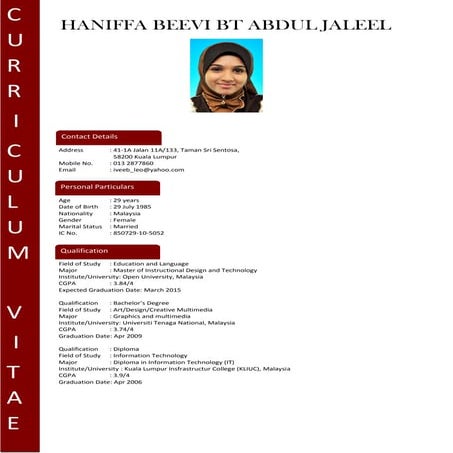 CURRICULUM_VITAE_(HANI)- 250215 | PDF