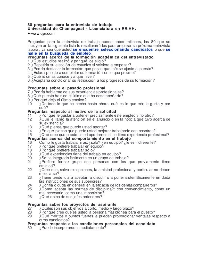preguntas para una entrevista 80 preguntas para la entrevista de trabajo preguntas para una entrevista 80 preguntas para la entrevista de trabajo