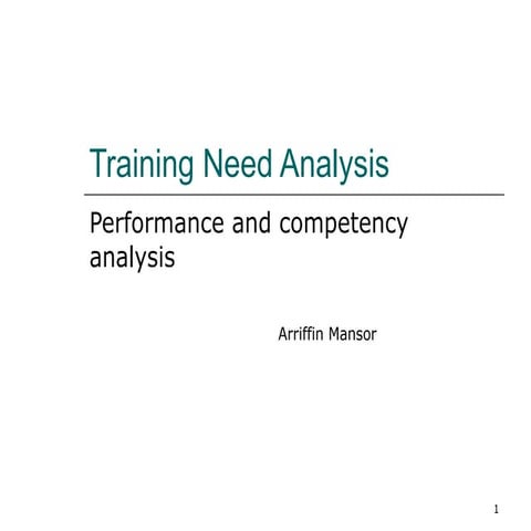 Training Need  Analysis 80 - competency based