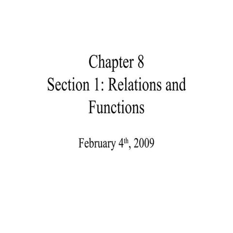 8.1 Relations And Functions | PPT