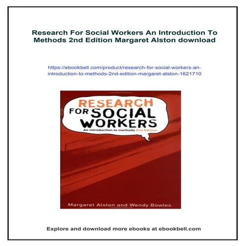 Research Methods for Social Workers 8th Edition Bonnie L. Yegidis | PDF