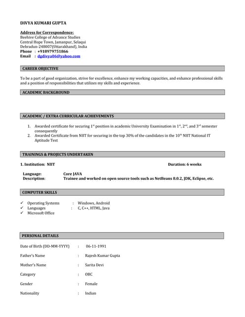 CURRICULAM VITAE | DOCX