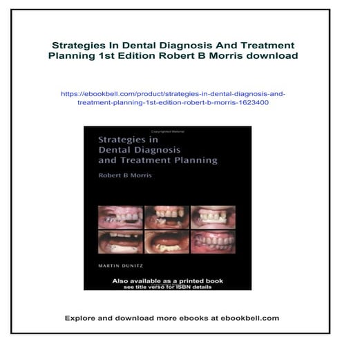 Strategies In Dental Diagnosis And Treatment Planning 1st Edition ...