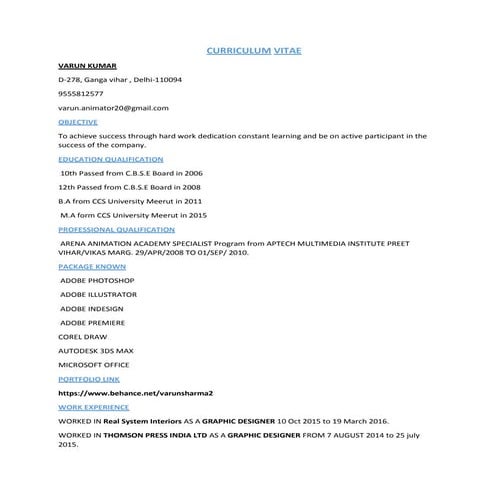 Formal resume vignesh | PDF