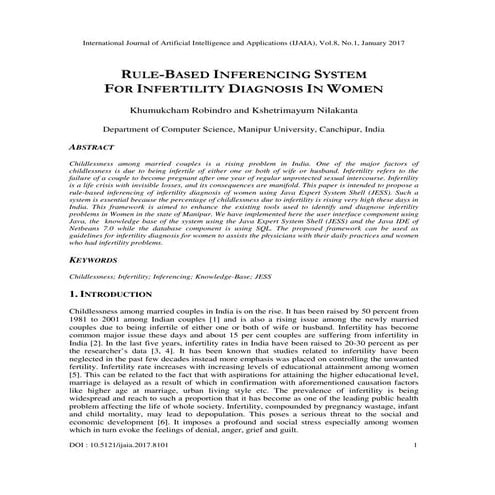 RULE-BASED INFERENCING SYSTEM FOR INFERTILITY DIAGNOSIS IN WOMEN