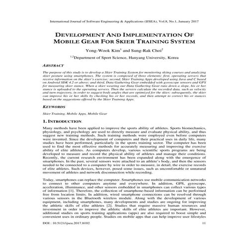 DEVELOPMENT AND IMPLEMENTATION OF MOBILE GEAR FOR SKIER TRAINING SYSTEM