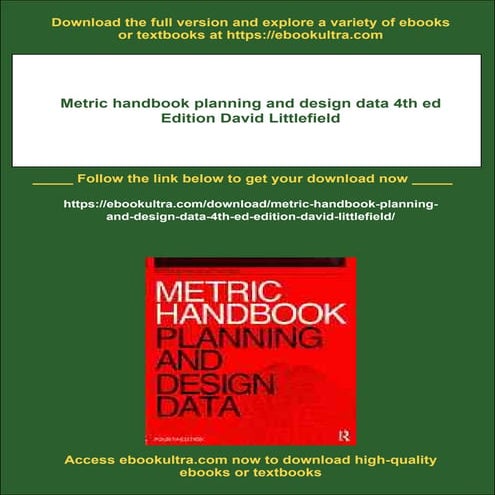 Metric handbook planning and design data 4th ed Edition David Littlefield