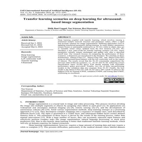 Transfer learning scenarios on deep learning for ultrasound based image segmentation
