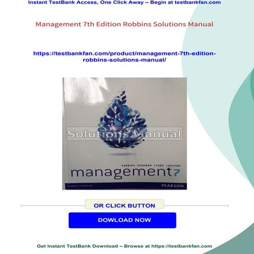 Management 7th Edition Robbins Solutions Manual