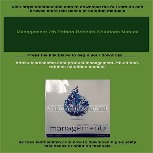 Management 7th Edition Robbins Solutions Manual