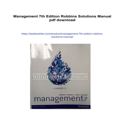 Management 7th Edition Robbins Solutions Manual