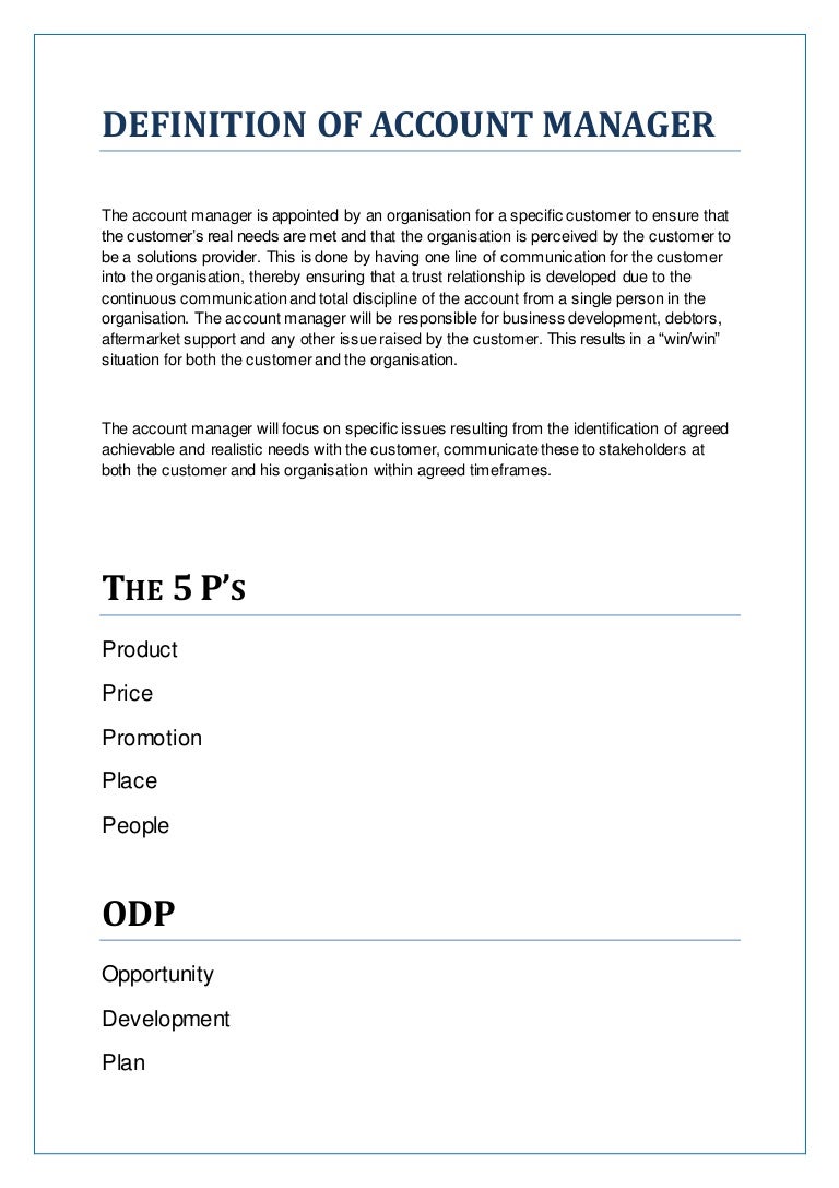 Definition of Account Manager