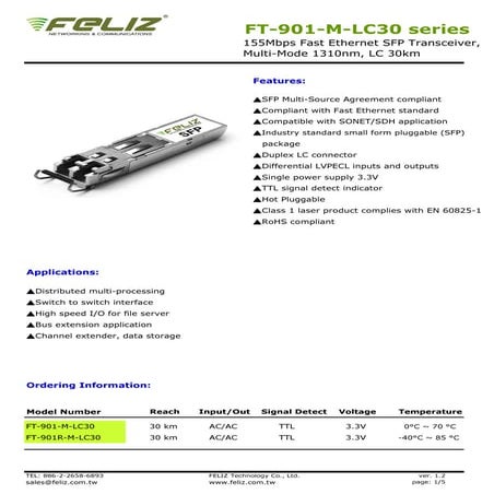 SFP(FT-901-M-LC30)_DataSheet_ver_1_2