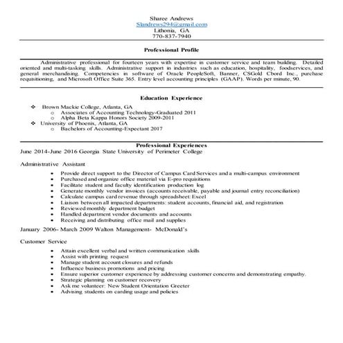 Functional Resume