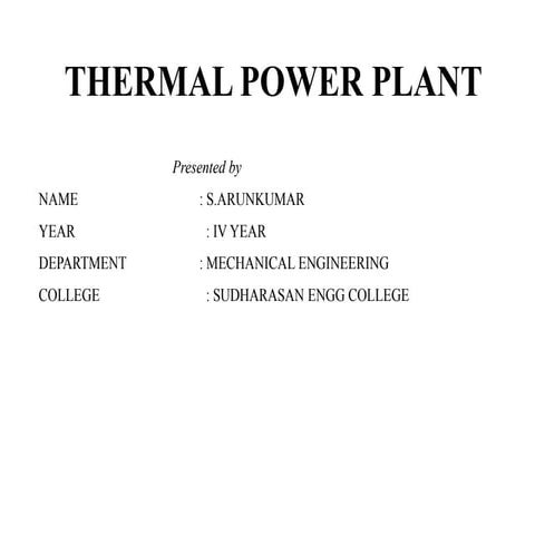 THERMAL POWER PLANT