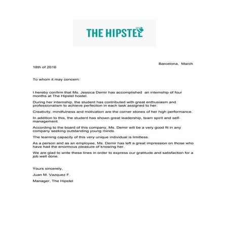 Reference Letter 2 (Part-Time Job) | PDF