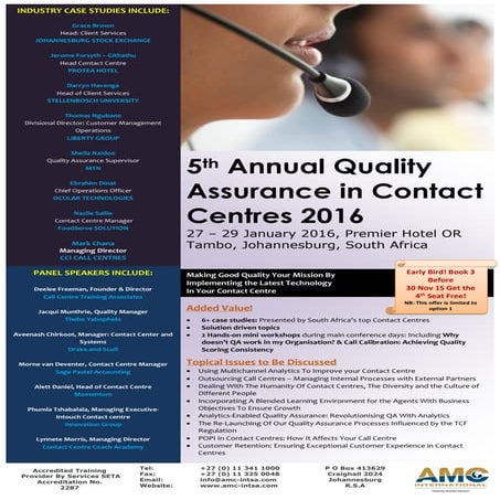 5th Annual Quality Assurance in Contact Centres 2016 (002).doc - brochure - s...