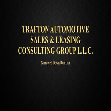 Trafton Automotive Sales & Leasing Run List 02292016