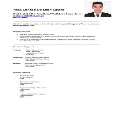 Meg Castro Resume | DOCX