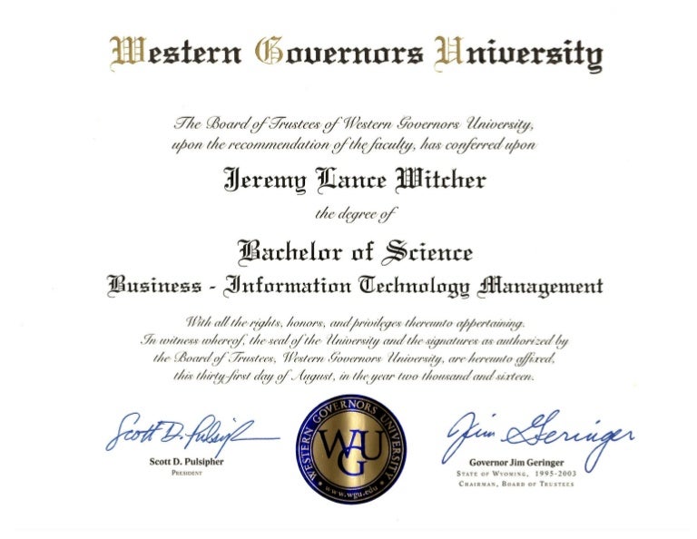 Bachelors Degree WGU PDF