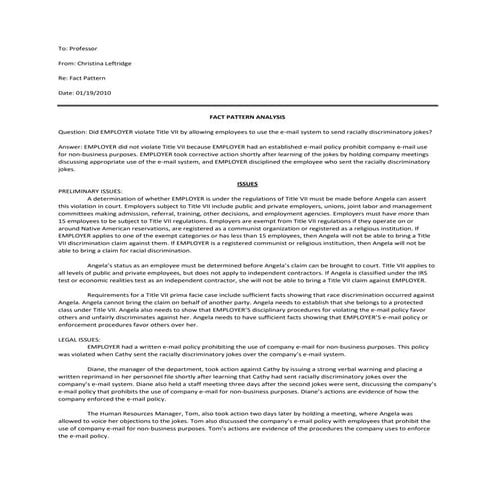 Fact Pattern Analysis