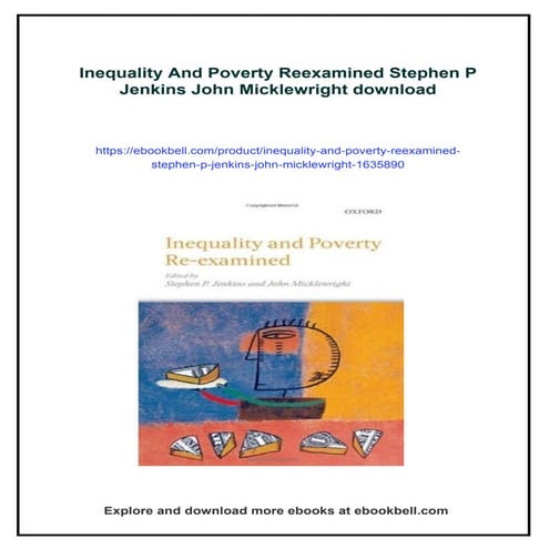 Inequality And Poverty Reexamined Stephen P Jenkins John Micklewright