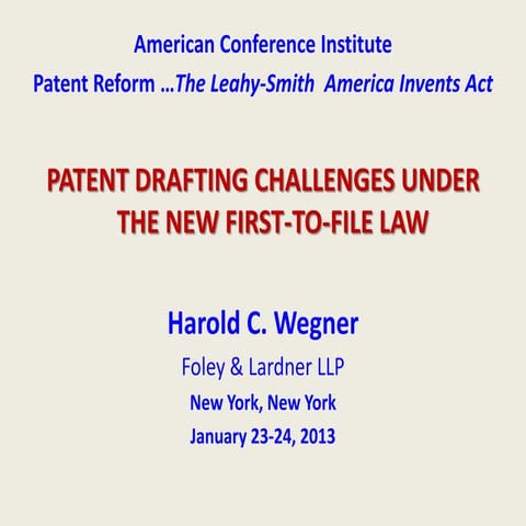 Patent Reform - Conference Material