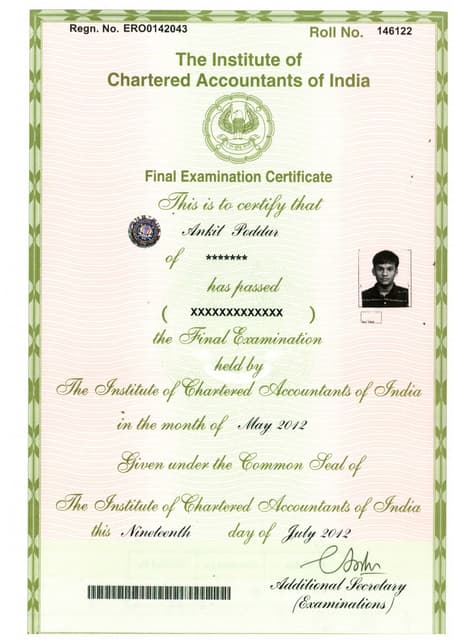 CMA Certificate