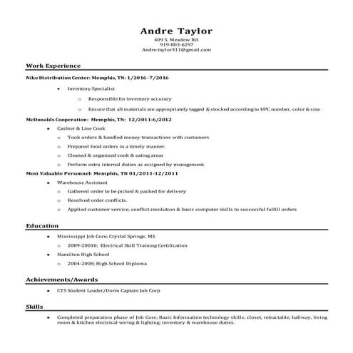 Resume | RTF