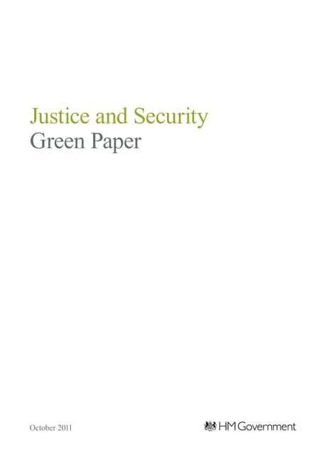 The Justice and Security Green Paper