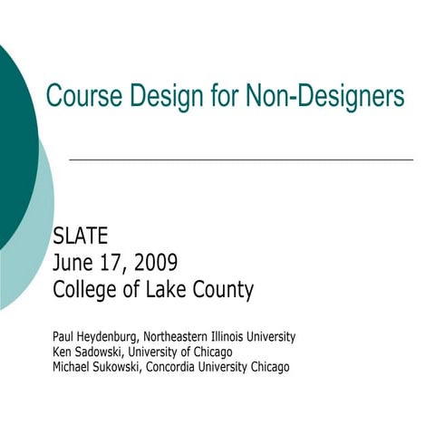 Copy of Course Design for Non-Designers