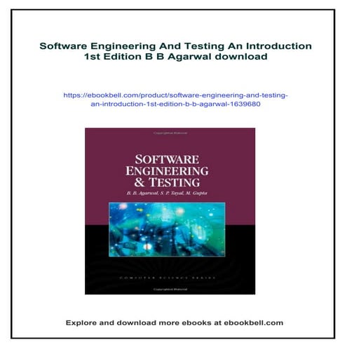 Software Engineering And Testing An Introduction 1st Edition B B Agarwal