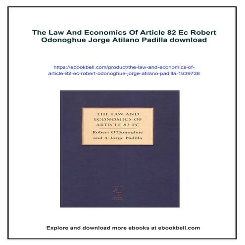 The Law And Economics Of Article 82 Ec Robert Odonoghue Jorge Atilano ...