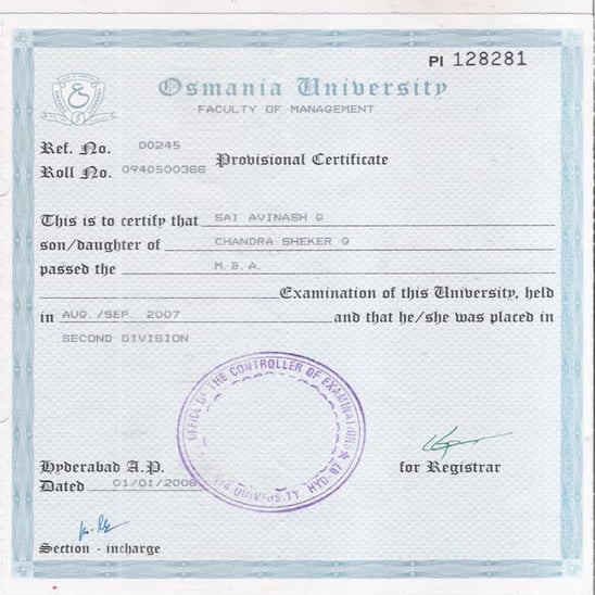 B.com Degree Certificate | PDF