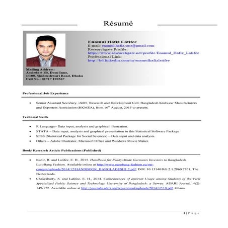 Enamul Hafiz Latifee_CV_July 2016