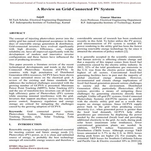 A Review on Grid-Connected PV System