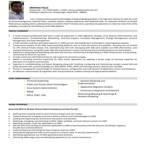 Srinivas Resume
