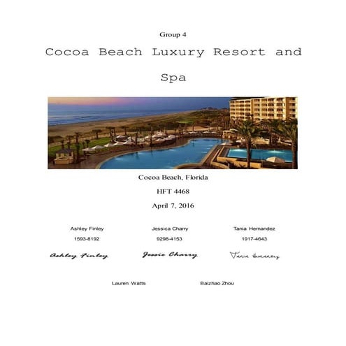 Hospitality- Resort Concept- Revenue Management Plan Final Report | DOCX
