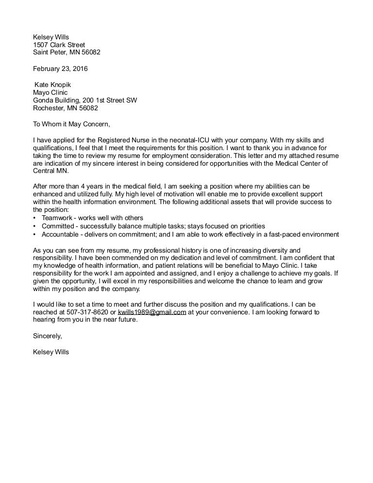 cover letter example for a cover letters