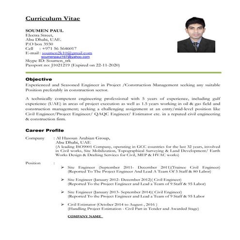 soumen paul update cv