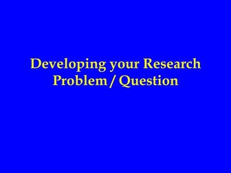 Developing Research Question
