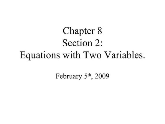8.2 Equations W Two Variables