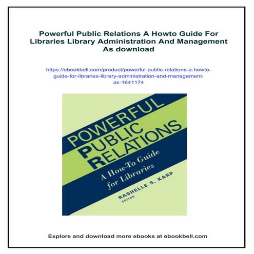 Powerful Public Relations A Howto Guide For Libraries Library Administration ...