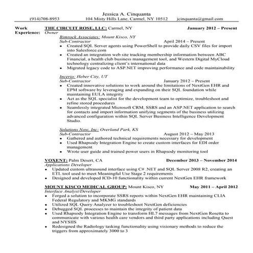 Jessica Cinquanta Resume