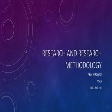 Research and research methodology