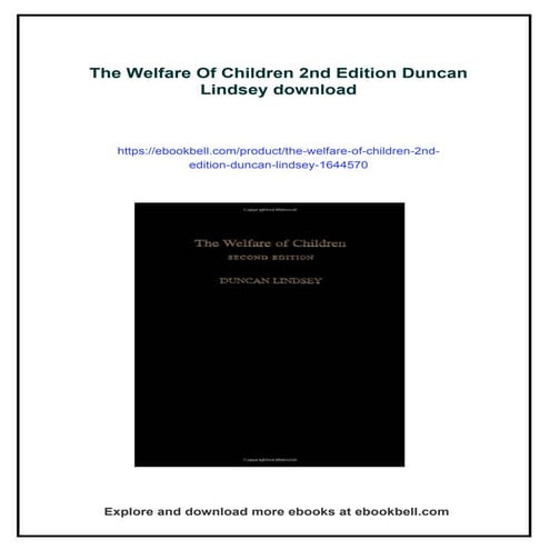 The Welfare Of Children 2nd Edition Duncan Lindsey