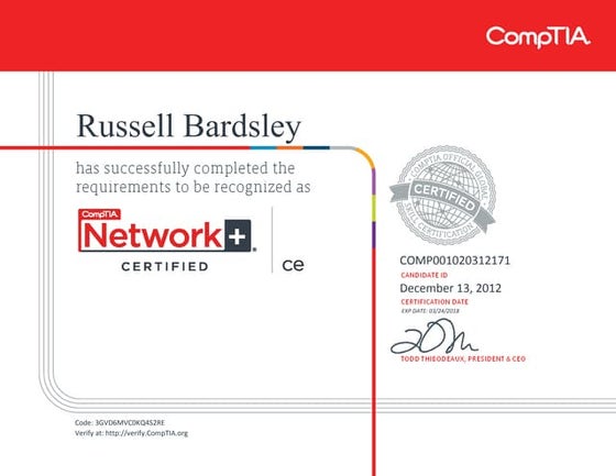 CompTIA Security+ ce certificate | PPT