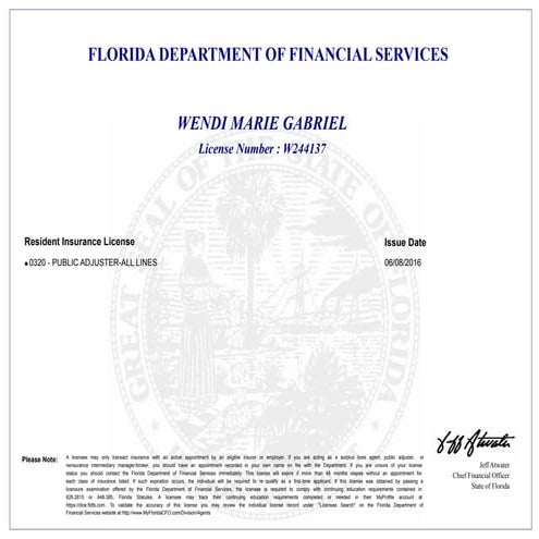320 Public Adjusters License | PDF